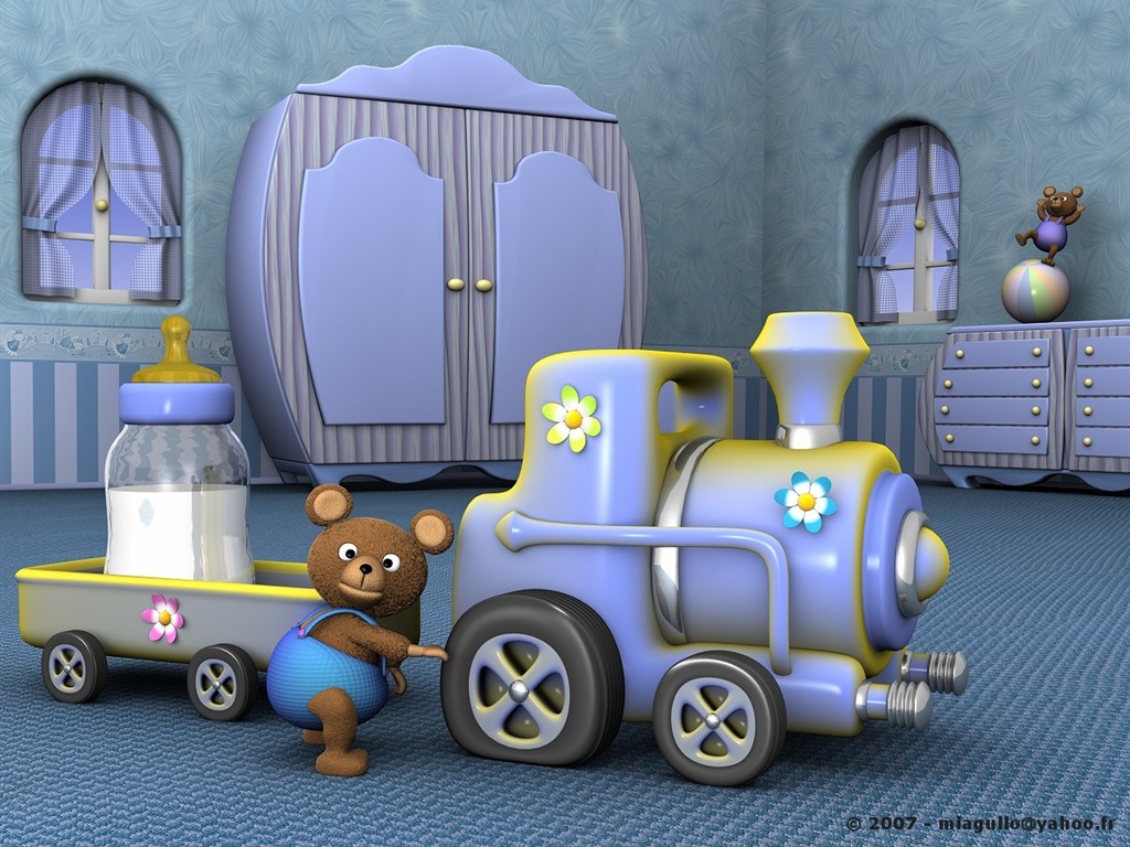 Fun 3D Cartoon Design wallpaper #3 - 1024x768