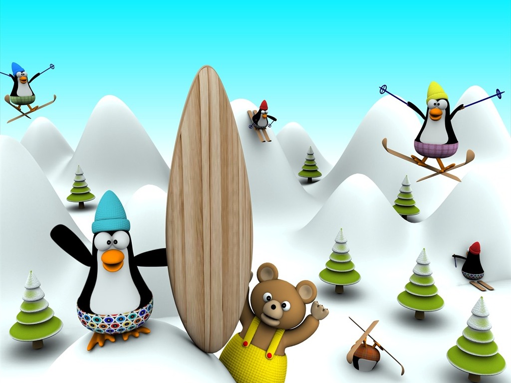 Fun 3D Cartoon Design wallpaper #9 - 1024x768