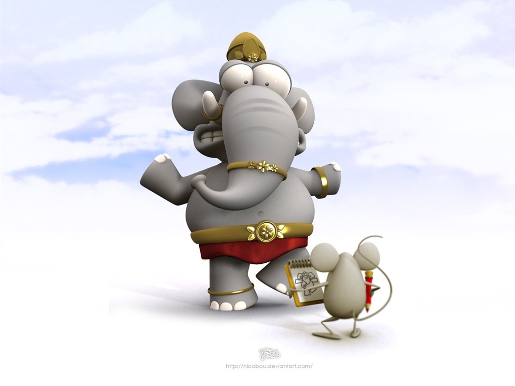 Fun 3D Cartoon Design wallpaper #20 - 1024x768