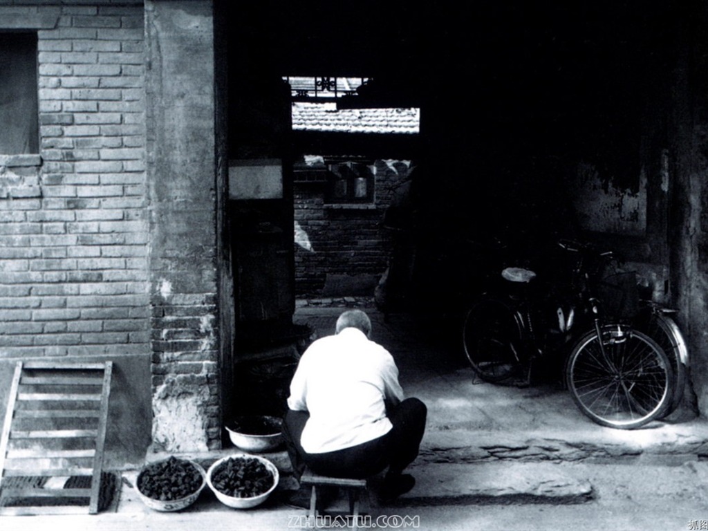 Antiguo vida Hutong de fotos antiguas fondo de pantalla #32 - 1024x768