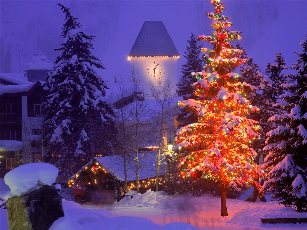 Christmas landscaping series wallpaper (3) #20 - 1024x768