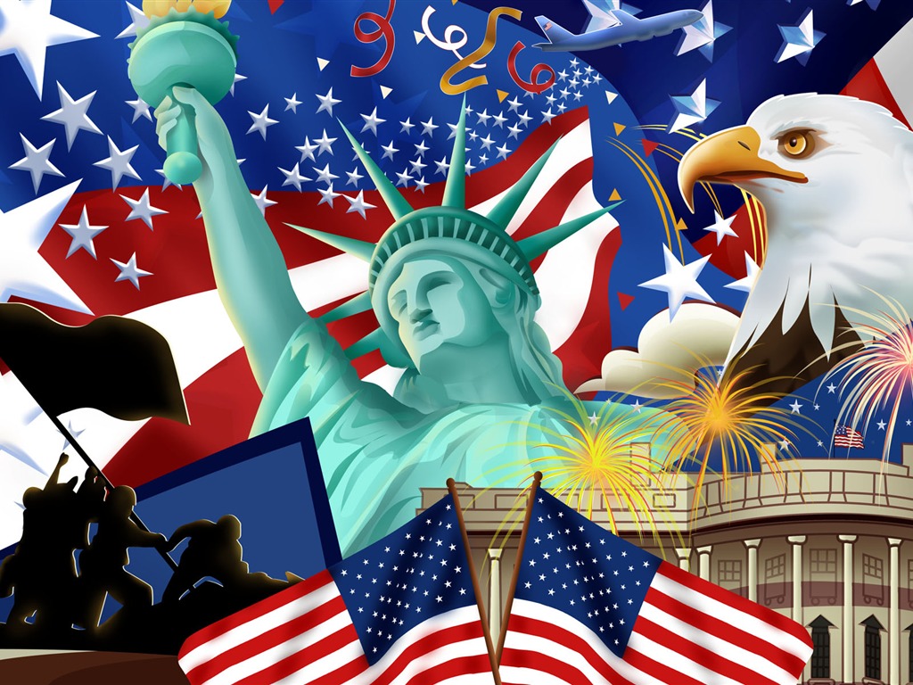 U. S. Independence Day Thema Tapete #14 - 1024x768
