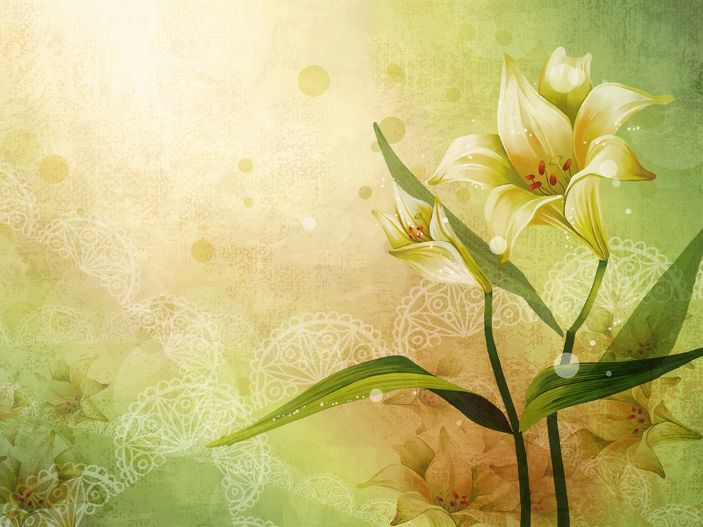 Synthetic Wallpaper Colorful Flower #26 - 1024x768