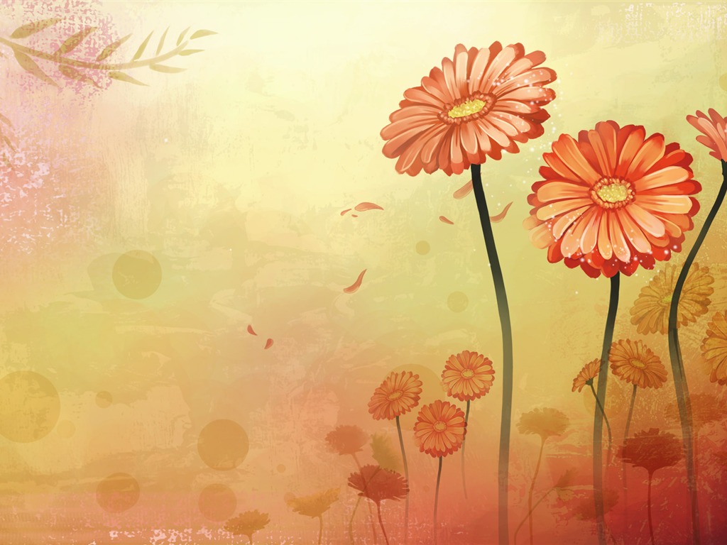 Syntetické Wallpaper barevné květiny #28 - 1024x768