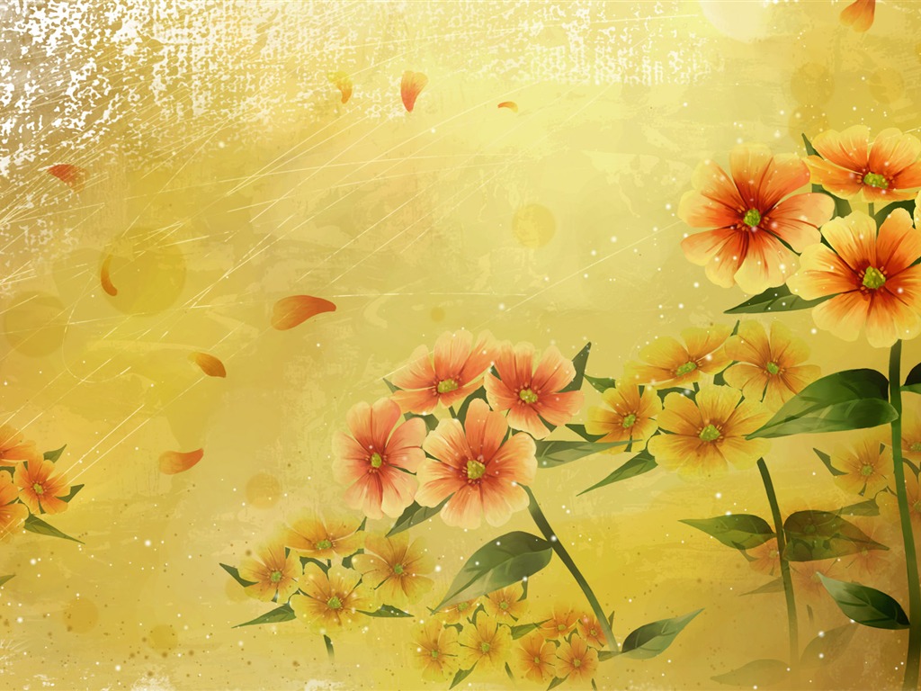 炫彩花卉合成壁紙 #33 - 1024x768