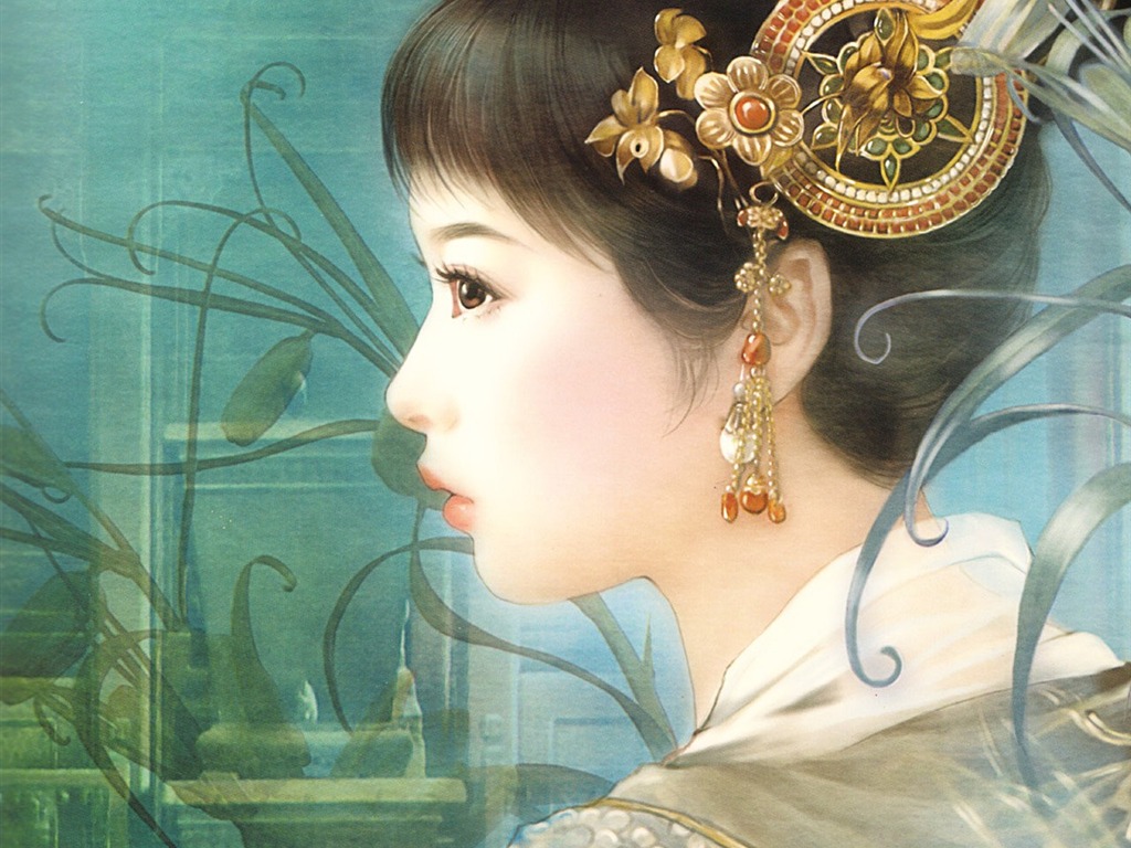 古代女子繪畫壁紙 #12 - 1024x768