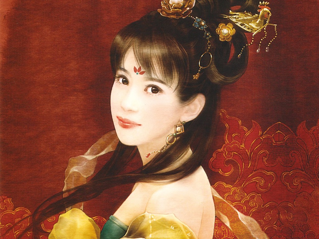 古代女子繪畫壁紙 #16 - 1024x768