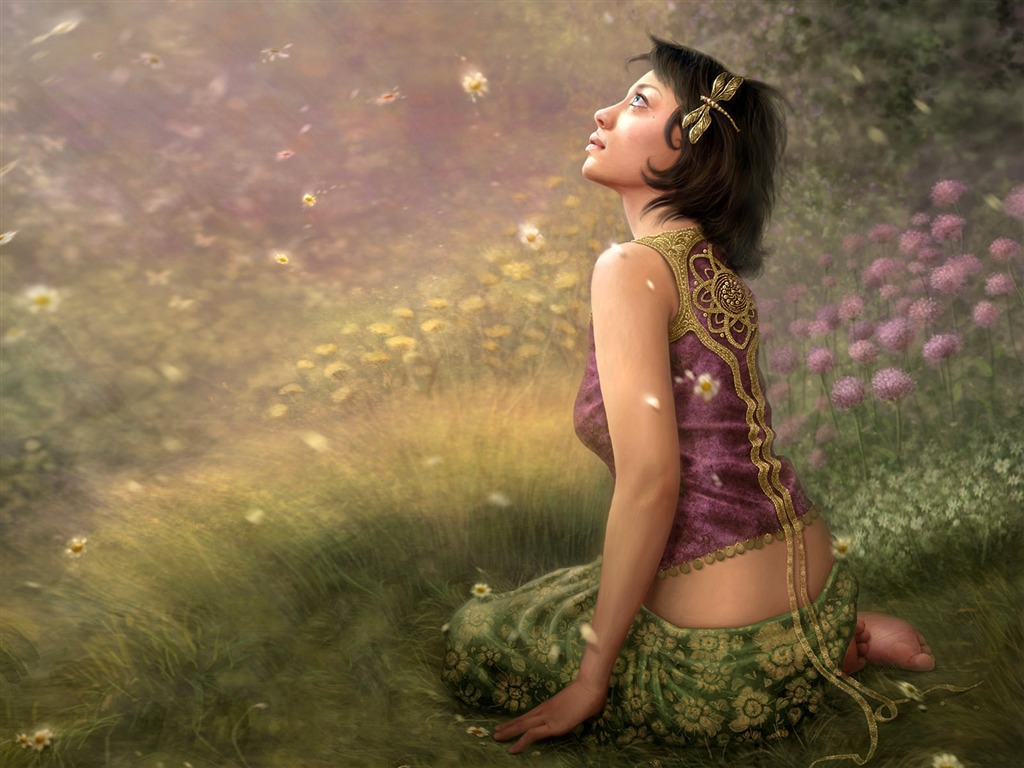 奇幻女性精美插畫壁紙 #3 - 1024x768