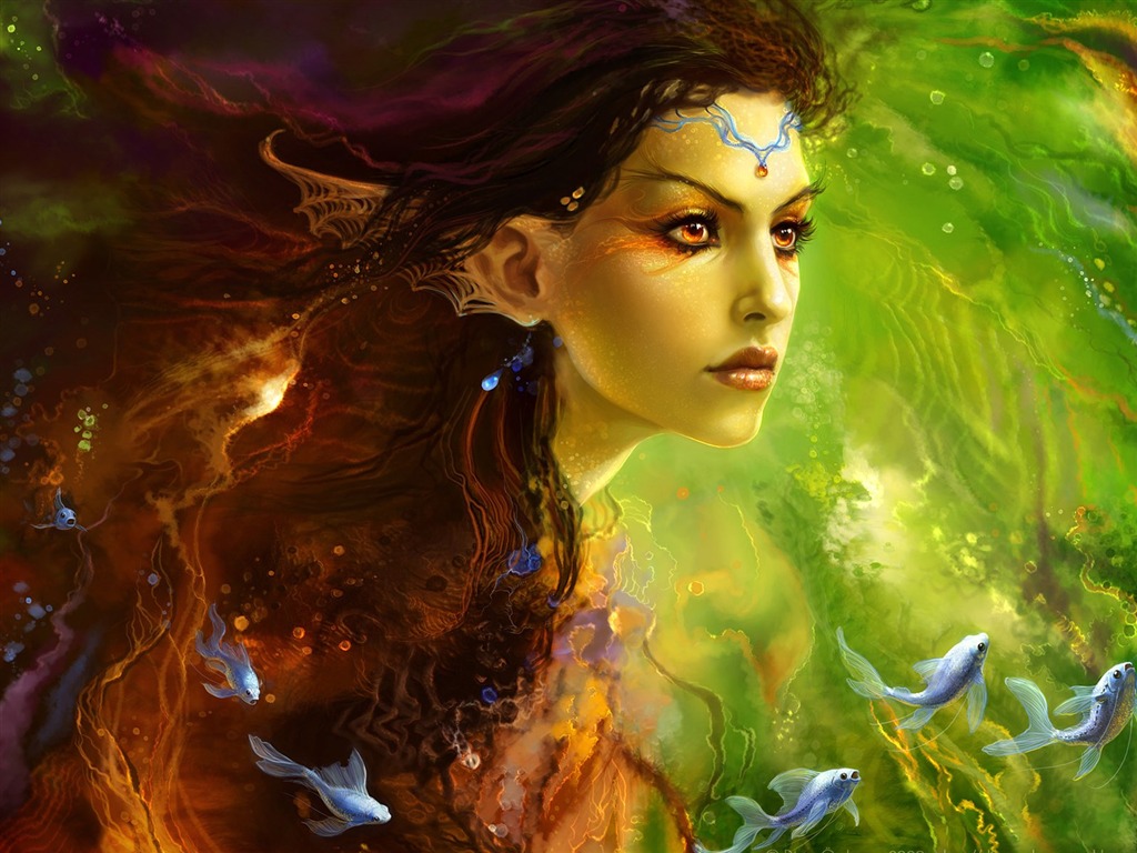 Schöne Frauen wallpaper Fantasy-Illustrator #25 - 1024x768