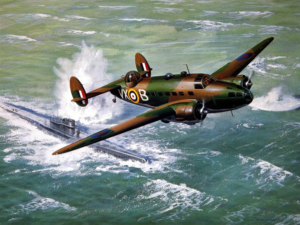 高清晰油畫飛機壁紙 #10 - 1024x768