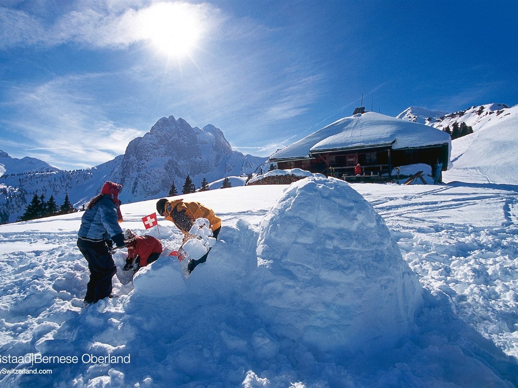 Switzerland Tourism Winter wallpaper #2 - 1024x768