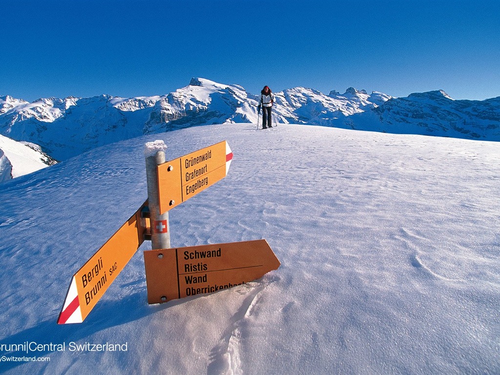 瑞士冬季旅游景点壁纸3 - 1024x768