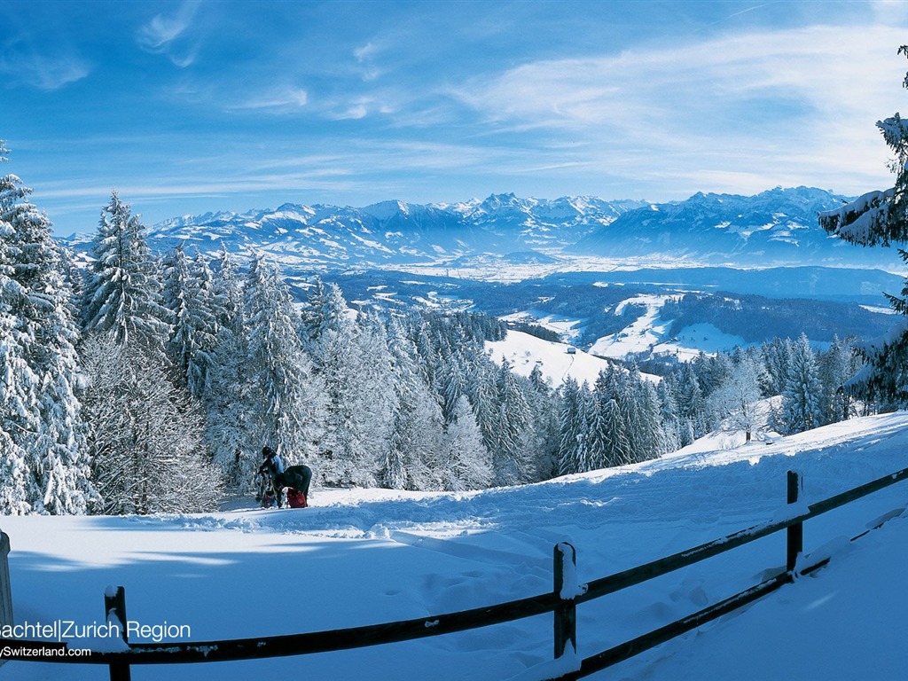 Suiza Turismo de Invierno fondo de pantalla #4 - 1024x768