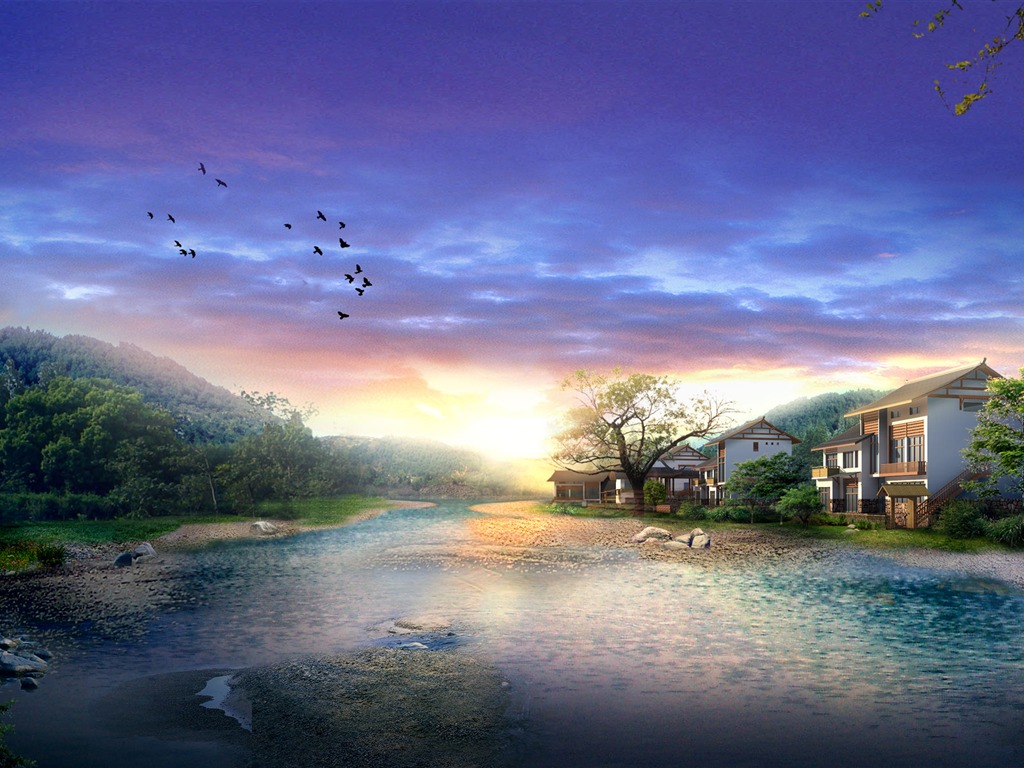 Exquisite architectural landscape wallpaper #18 - 1024x768