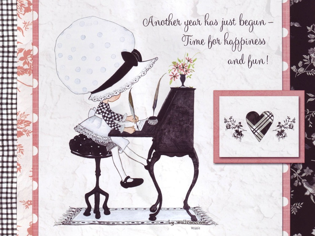 Holly Hobbie 可愛小女孩手繪壁紙 #2 - 1024x768