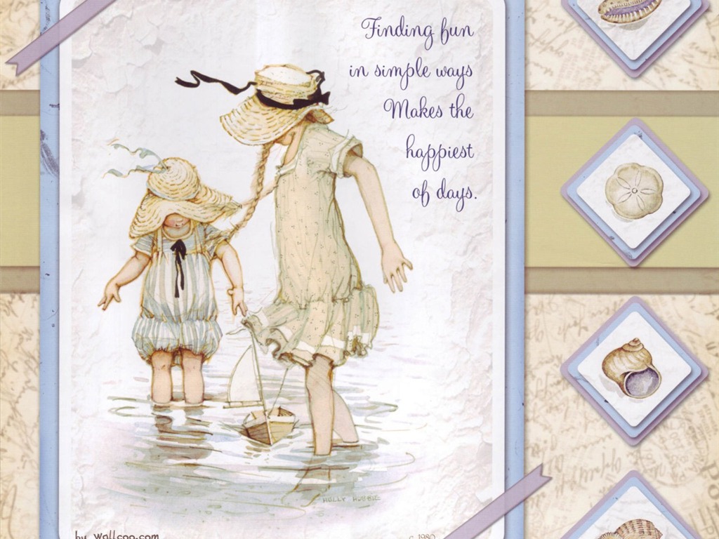 Holly Hobbie fond d'écran mignon petite fille peinte à la main #6 - 1024x768