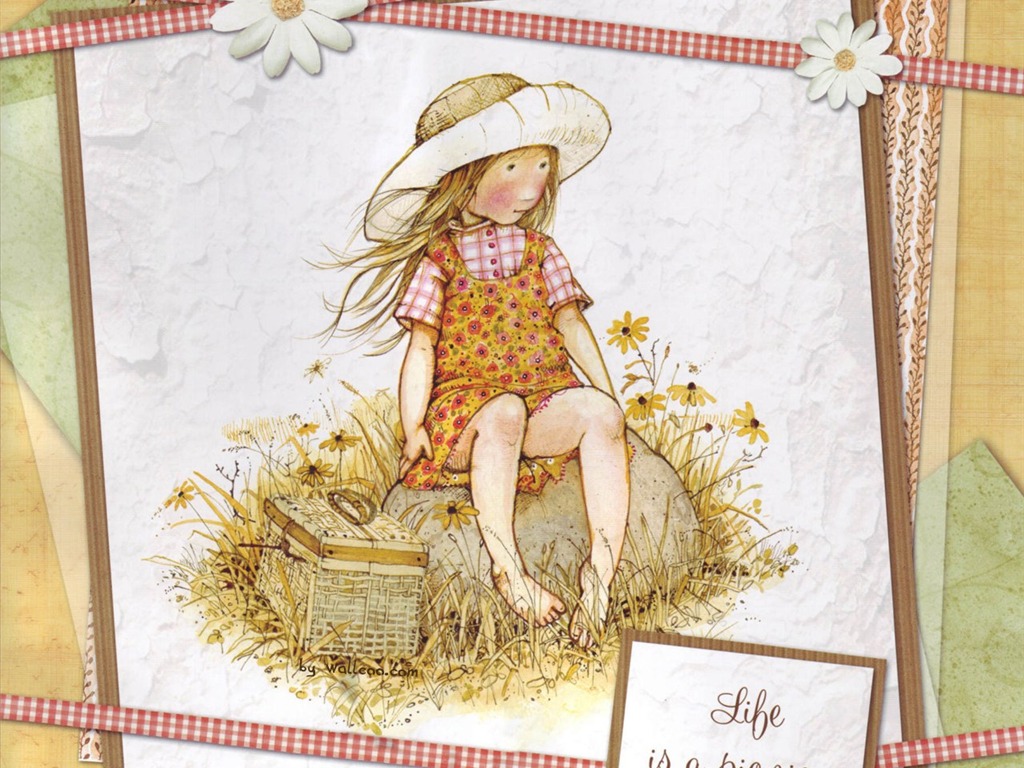 Holly Hobbie fond d'écran mignon petite fille peinte à la main #8 - 1024x768