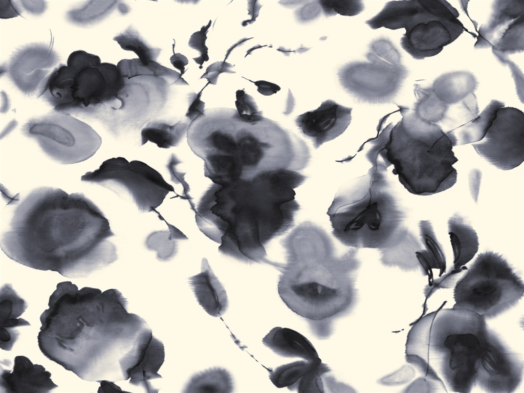 절묘한 잉크 꽃 배경 화면 #4 - 1024x768