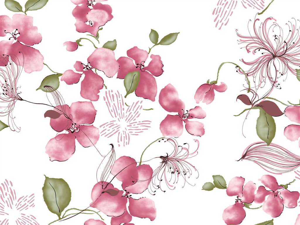 Exquisite Ink Flower Wallpapers #24 - 1024x768