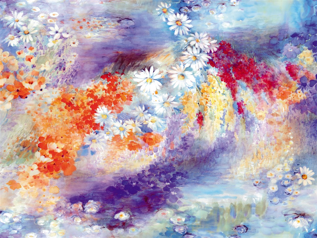 Exquisite Ink Flower Wallpapers #29 - 1024x768