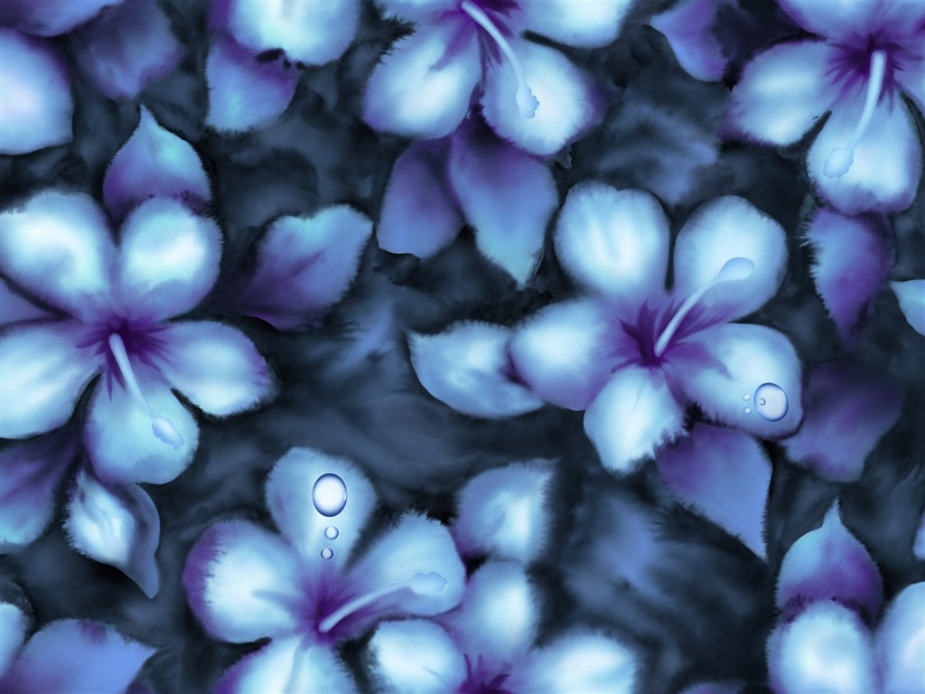 절묘한 잉크 꽃 배경 화면 #31 - 1024x768