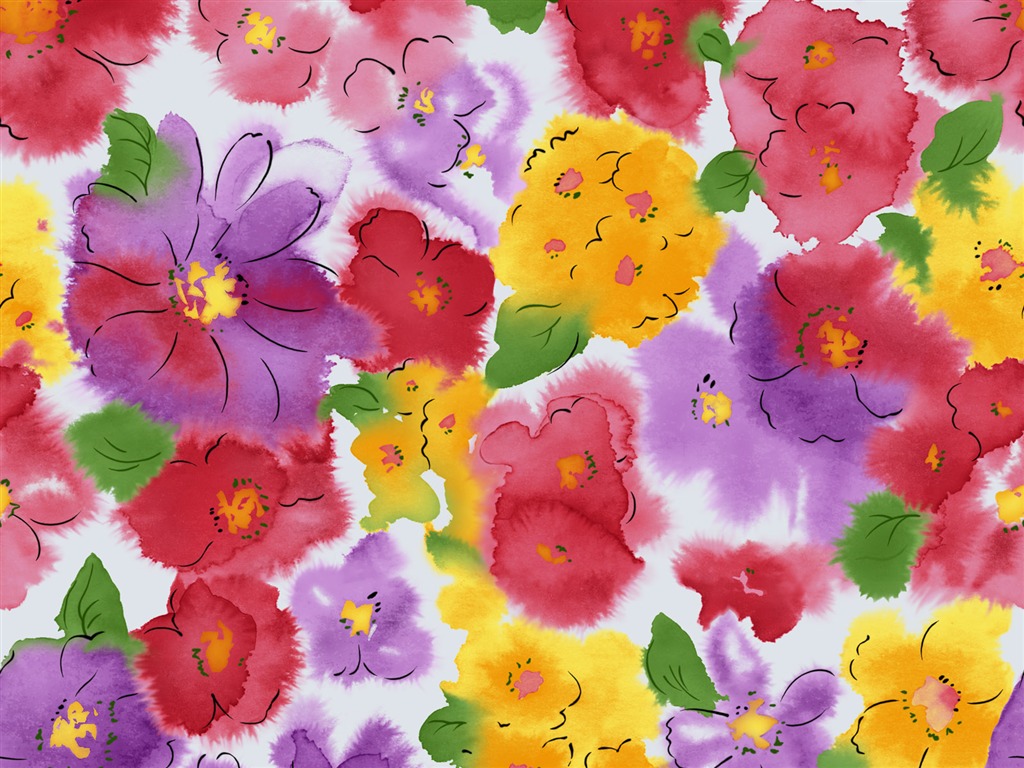 Exquisite Ink Flower Wallpapers #32 - 1024x768