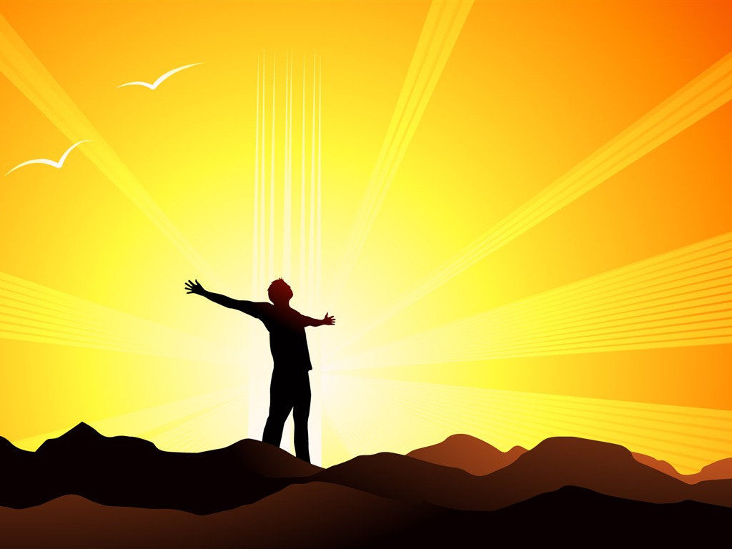 Vector People silhouette wallpaper (2) #14 - 1024x768