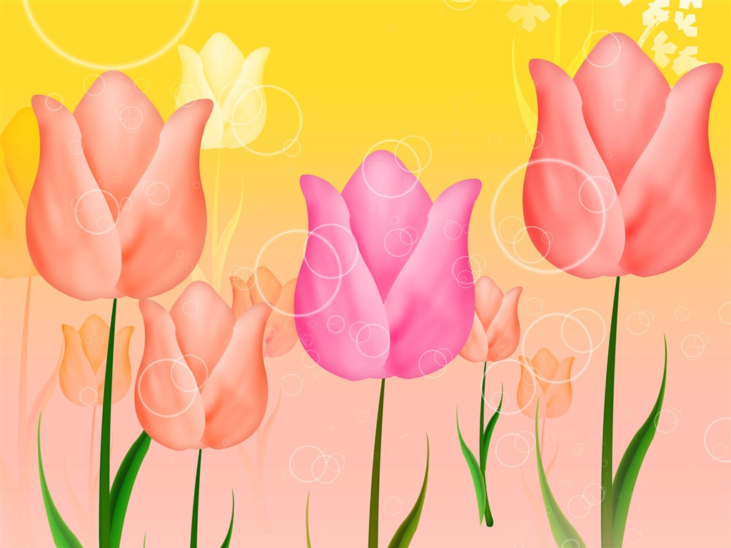 Blumentapete Illustration Design #7 - 1024x768