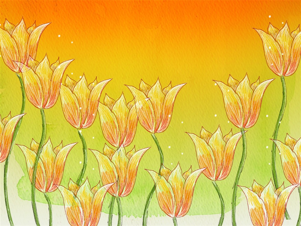 花卉图案插画设计壁纸8 - 1024x768