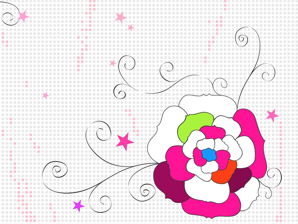 Blumentapete Illustration Design #13 - 1024x768