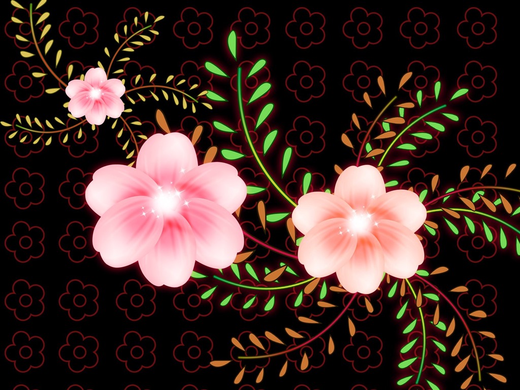 Květinová wallpaper ilustrace design #14 - 1024x768