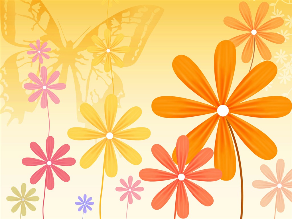 Floral wallpaper illustration design #17 - 1024x768