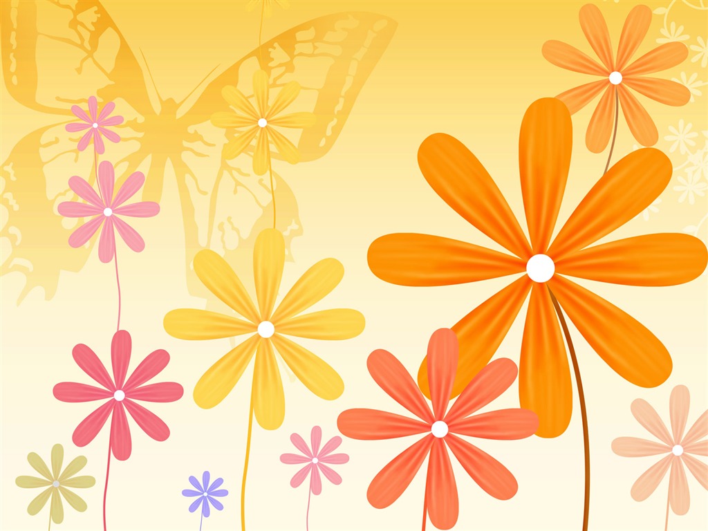 Blumentapete Illustration Design #17 - 1024x768