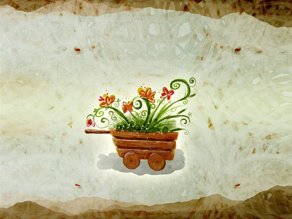 Květinová wallpaper ilustrace design #18 - 1024x768