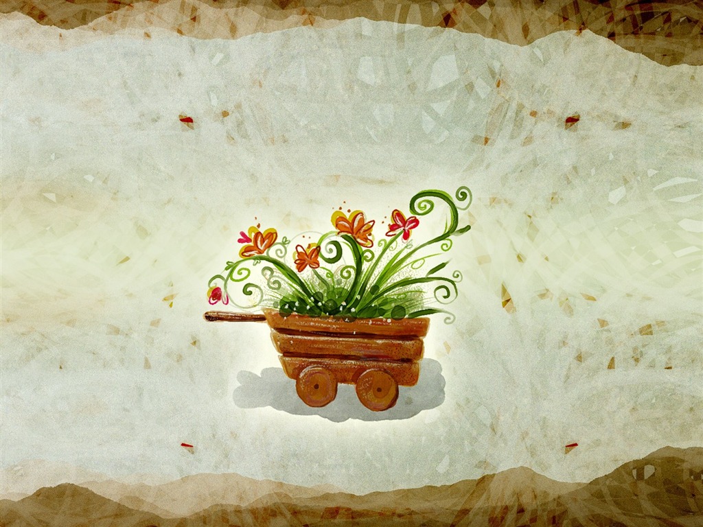 Blumentapete Illustration Design #18 - 1024x768