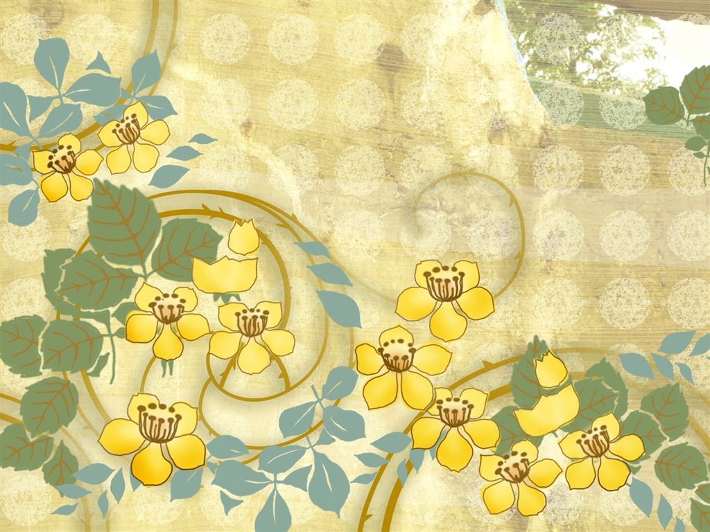 Květinová wallpaper ilustrace design #19 - 1024x768