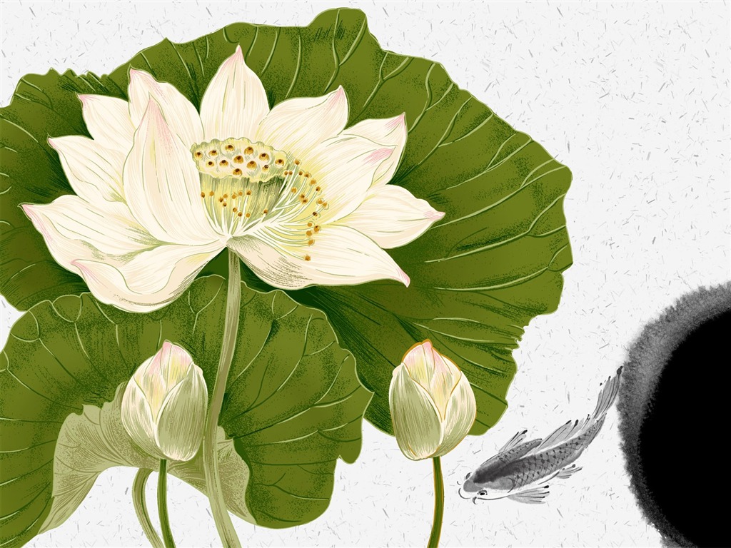 Květinová wallpaper ilustrace design #20 - 1024x768