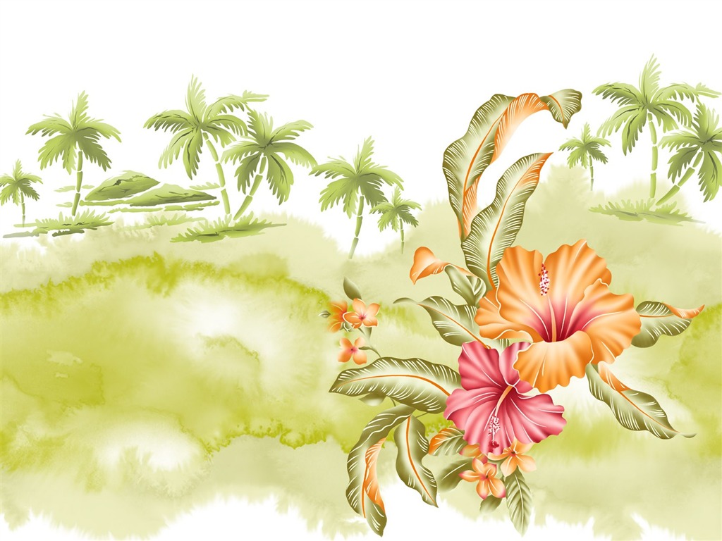 Květinová wallpaper ilustrace design #21 - 1024x768
