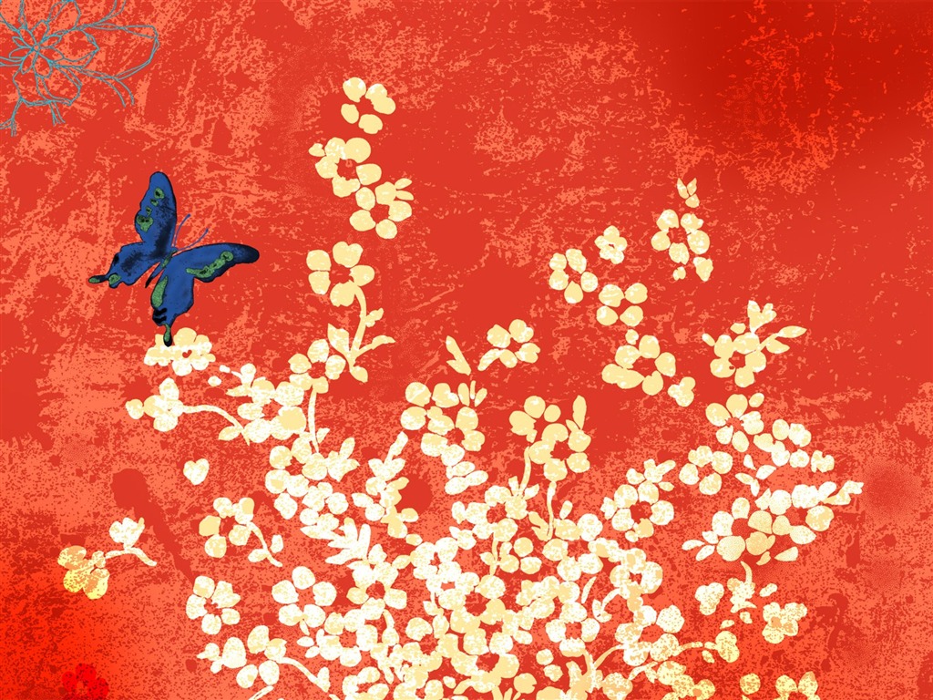Květinová wallpaper ilustrace design #23 - 1024x768