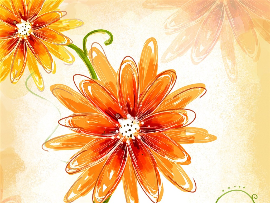 Květinová wallpaper ilustrace design #24 - 1024x768