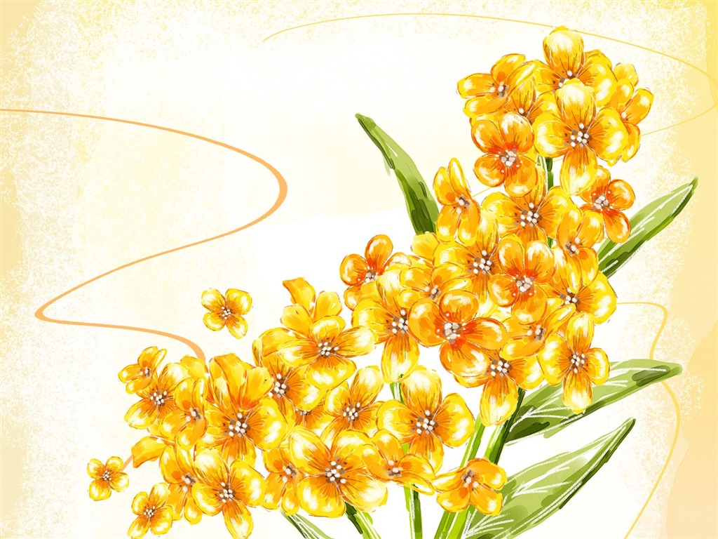 Blumentapete Illustration Design #28 - 1024x768