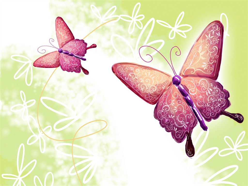 Květinová wallpaper ilustrace design #30 - 1024x768