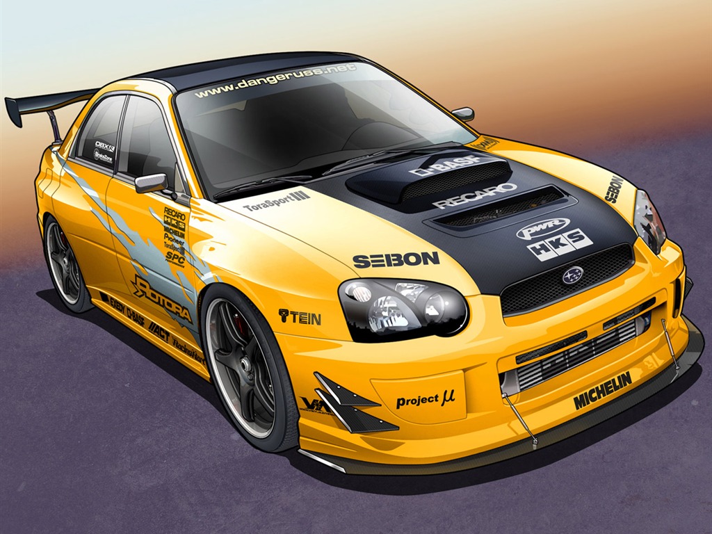 Computer Photoshop hand-painted wallpaper car #1 - 1024x768