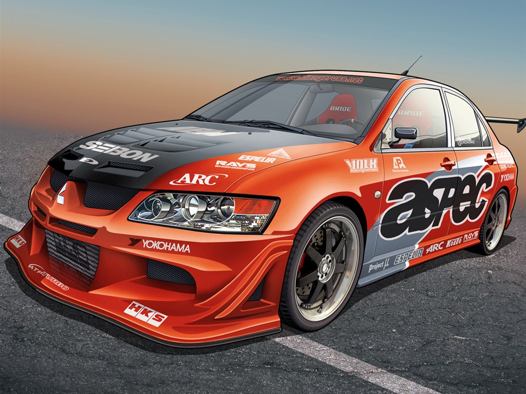 Computer Photoshop hand-painted wallpaper car #22 - 1024x768