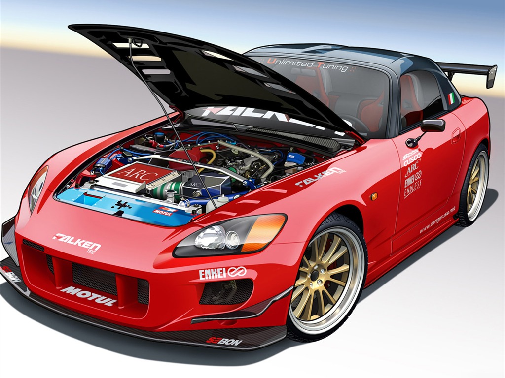 Computer Photoshop hand-painted wallpaper car #29 - 1024x768
