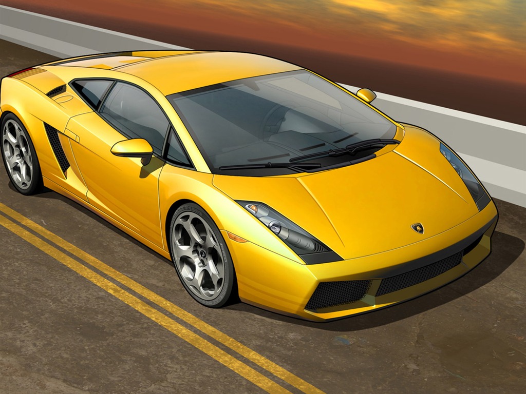 Computer Photoshop hand-painted wallpaper car #30 - 1024x768