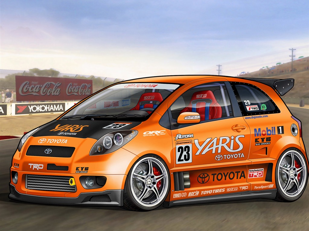 Computer Photoshop hand-painted wallpaper car #39 - 1024x768