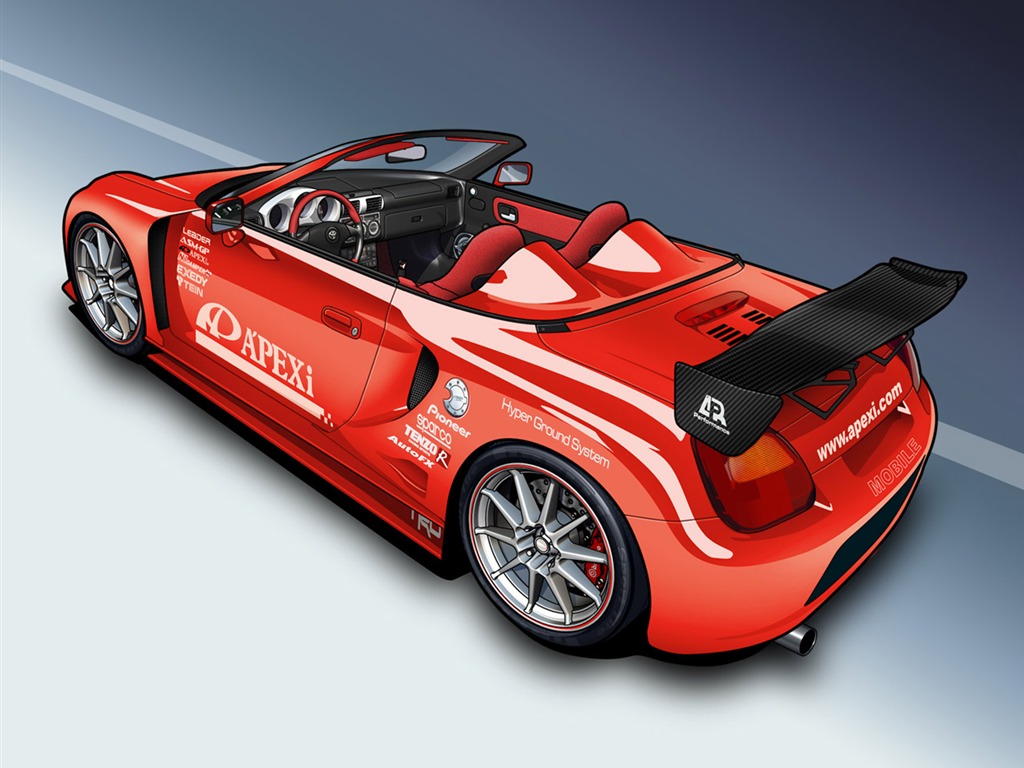 Computer Photoshop hand-painted wallpaper car #41 - 1024x768