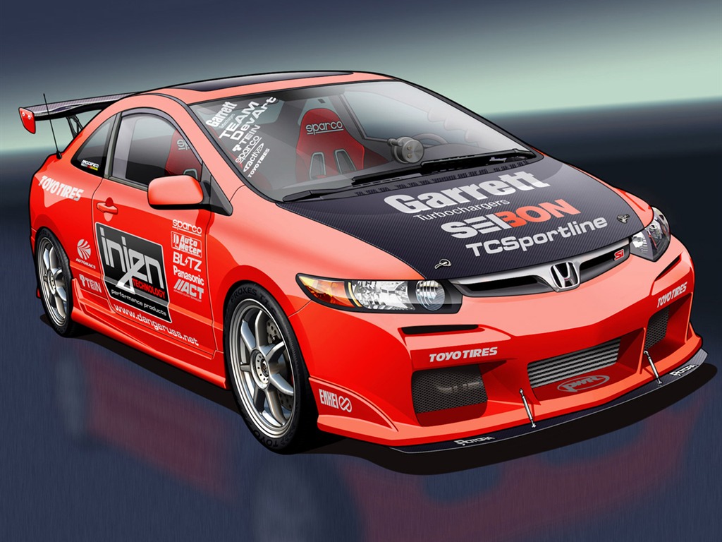 Computer Photoshop hand-painted wallpaper car #43 - 1024x768