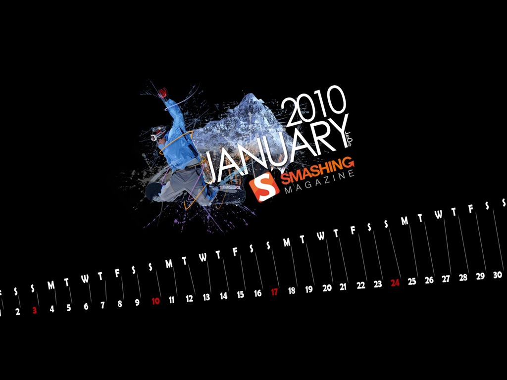 January 2010 Calendar Wallpaper #9 - 1024x768
